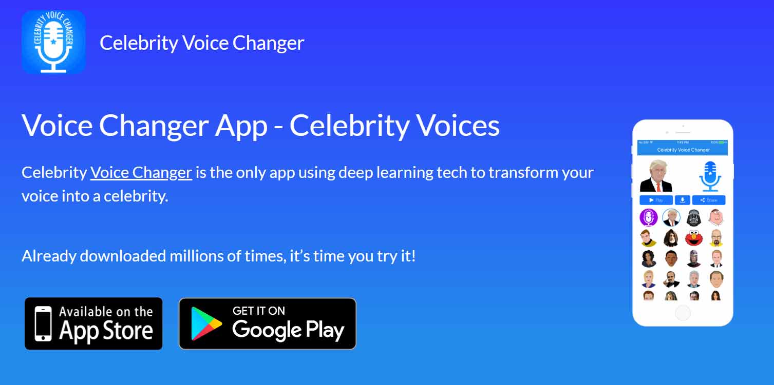 Celebrity voice changer app